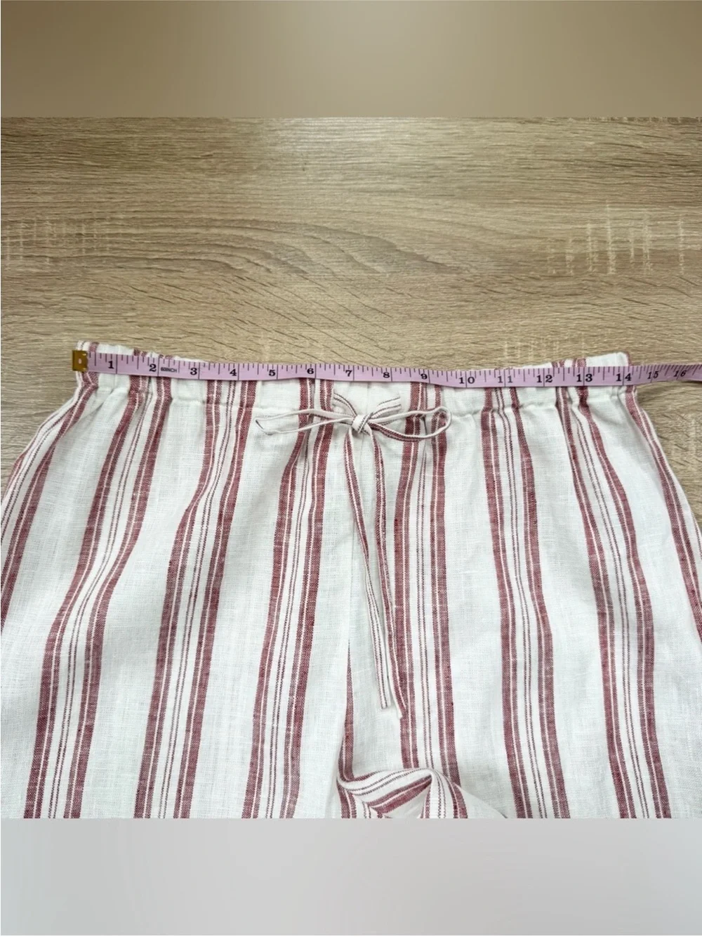 NWT Reformation Olina Linen Pants White Stripe Medium